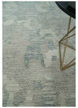 Custom Made Hand Tufted Ivory, Beige and Charcoal Modern Abstract Design Rug