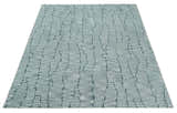 Custom Made Hand Tufted Multi Size Woolen Modern Ivory and Blue Area Rug