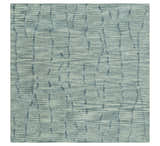 Custom Made Hand Tufted Multi Size Woolen Modern Ivory and Blue Area Rug
