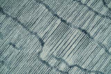 Custom Made Hand Tufted Multi Size Woolen Modern Ivory and Blue Area Rug