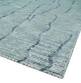 Custom Made Hand Tufted Multi Size Woolen Modern Ivory and Blue Area Rug