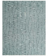Custom Made Hand Tufted Multi Size Woolen Modern Ivory and Blue Area Rug