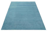 Custom Made Hand Tufted Solid Plane Light Blue Woolen wool Area Rug
