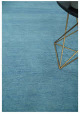 Custom Made Hand Tufted Solid Plane Light Blue Woolen wool Area Rug