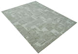 Custom Made Ivory and Olive Modern Design Hand Tufted Wool Rug