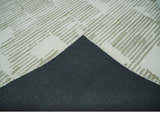 Custom Made Ivory and Olive Modern Design Hand Tufted Wool Rug