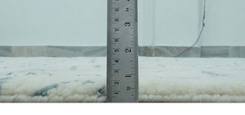 Custom Made Ivory, Beige and Gray Maze Design Hand knotted wool Area Rug