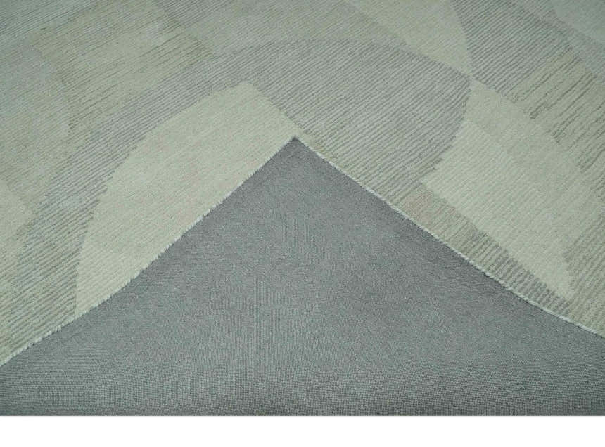 Custom Made Ivory, Gray and Beige Modern Contemporary Hand Tufted wool rug