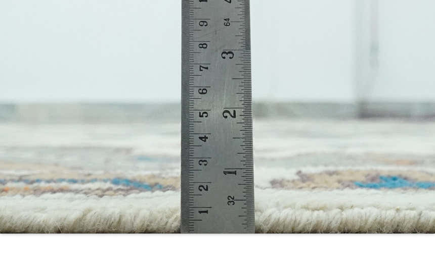 Custom Made Ivory, Gray and Camel Traditional Hand knotted Wool Area Rug