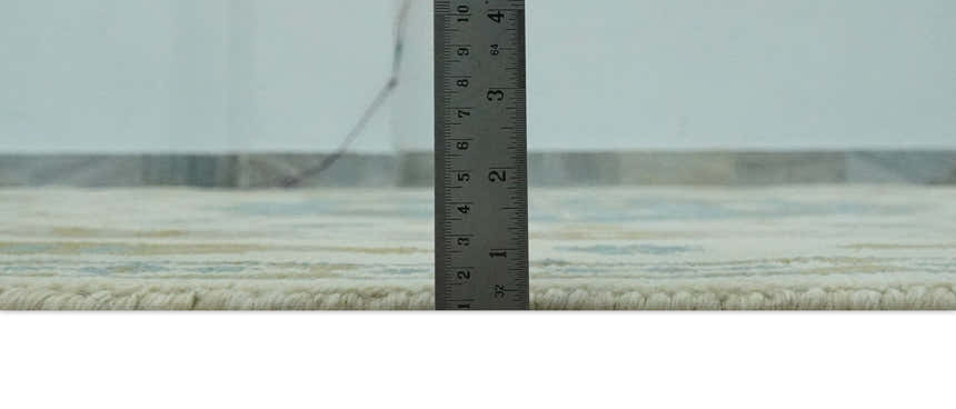 Custom Made Ivory, Olive and Teal Hand Knotted Traditional Medallion Mamluk Design wool Rug