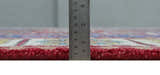 Custom Made Maroon, Blue and ivory Hand Knotted Traditional Wool Rug
