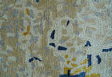 Custom Made Modern Abstract Blue And Beige Hand Tufted Wool-Art Silk Rug