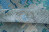 Custom Made Modern Abstract Blue Hand Tufted Wool Art-Silk Rug
