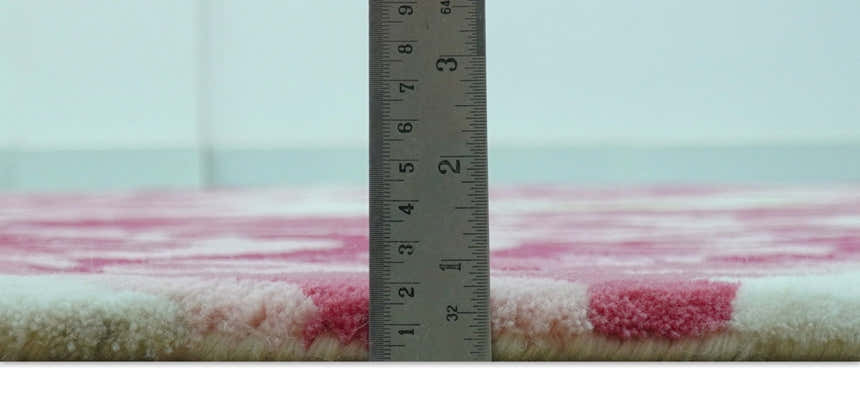 Custom Made Modern Pink Floral Hand Tufted Wool Rug