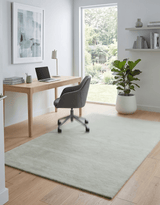 Custom Made Modern Solid Ivory Hand Tufted Wool Rug