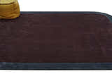 Custom Made Modern Solid Maroon And Gray Hand Knotted Wool And Art Silk Rug