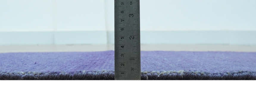 Custom Made Modern Solid Overdyed Blue Hand Knotted Wool Area Rug