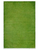 Custom Made Modern Solid Overdyed Green Hand Knotted Wool Area Rug