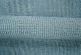 Custom Made Modern Solid Overdyed Light Blue Hand Knotted Wool Area Rug