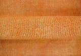 Custom Made Modern Solid Overdyed Orange Hand Knotted Wool Area Rug