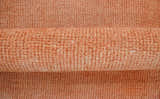 Custom Made Modern Solid Overdyed Rust Hand Knotted Wool Area Rug