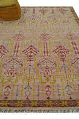 Custom Made Pink And Rust Traditional Design Hand Knotted wool rug