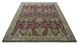 Custom Made Plum and Olive Traditional Dragon Oushak Design Hand knotted wool rug