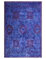 Custom Made Purple Handmade Overdyed Premium Wool Area Rug