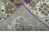 Custom Made Purple, Ivory And Beige Traditional Oushak Design Hand Knotted wool rug