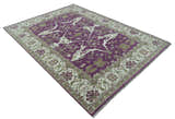 Custom Made Purple, Ivory And Beige Traditional Oushak Design Hand Knotted wool rug