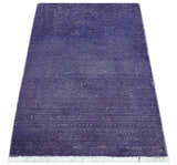 Custom Made Purple Modern Solid Overdyed Hand Knotted Wool Area Rug