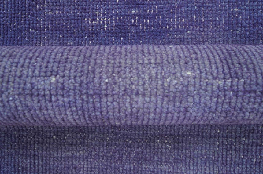 Custom Made Purple Modern Solid Overdyed Hand Knotted Wool Area Rug