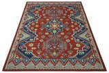 Custom Made Red, Blue, Gray and Mustard Traditional Hand knotted wool Area Rug