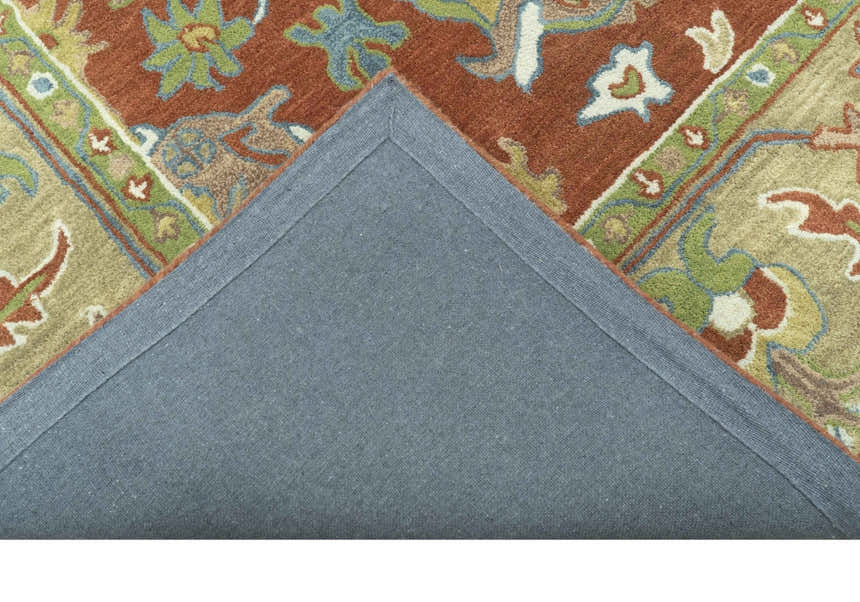 Custom Made Rust And Beige Traditional Oushak Design Hand Tufted 8x10 Wool Rug