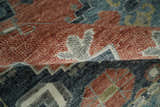 Custom Made Rust and Gray Traditional Hand knotted Multi Size wool Area Rug