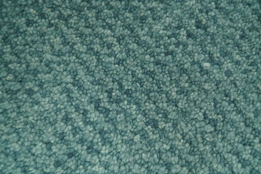 Custom Made shades of Sea Blue Contemporary Hand Knotted Wool area Rug