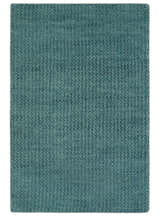 Custom Made shades of Sea Blue Contemporary Hand Knotted Wool area Rug