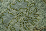 Custom Made Silver and Green Hand Knotted Traditional Oushak wool area rug
