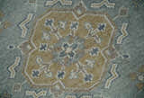 Custom Made Silver, Beige and Charcoal Traditional Hand knotted Mamluk design wool Area Rug
