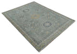 Custom Made Silver, Beige and Charcoal Traditional Hand knotted Mamluk design wool Area Rug