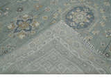 Custom Made Silver, Beige and Charcoal Traditional Hand knotted Mamluk design wool Area Rug