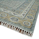 Custom Made Silver, Beige and Charcoal Traditional Hand knotted Mamluk design wool Area Rug