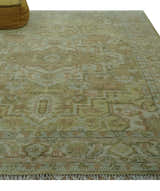 Dune Custom Made Silver, Olive and Peach Hand Knotted Traditional wool Rug