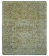 Dune Custom Made Silver, Olive and Peach Hand Knotted Traditional wool Rug