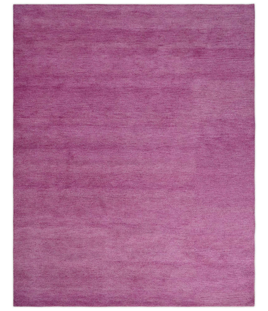 Custom made Solid Plane Purple Woolen Hand Tufted Multi Size wool area Rug