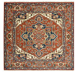 Custom Made Traditional Brown, Ivory and Blue Hand knotted Multi Size wool Area Rug