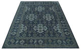 Custom Made Traditional Design Blue, Silver and Gray Hand knotted wool Area Rug