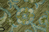 Custom Made Traditional Floral Green and Aqua Hand Knotted wool area rug