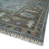 Custom Made Traditional Gray and Brown Multi Size Antique Style Hand knotted Wool Area Rug