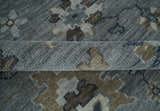 Custom Made Traditional Gray and Brown Multi Size Antique Style Hand knotted Wool Area Rug